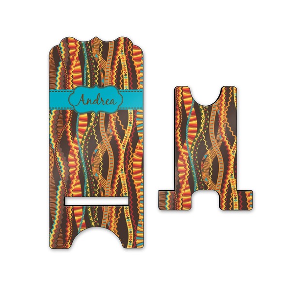 Tribal Ribbons Stylized Phone Stand - Front & Back - Small