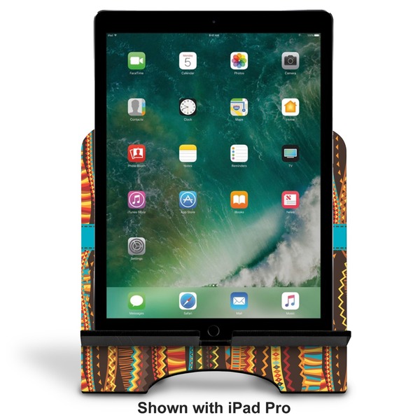 Tribal Ribbons Stylized Tablet Stand - Front with ipad