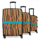 Tribal Ribbons 3 Piece Luggage Set - 20" Carry On, 24" Medium Checked, 28" Large Checked (Personalized)