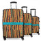 Tribal Ribbons 3 Piece Luggage Set - 20" Carry On, 24" Medium Checked, 28" Large Checked (Personalized)