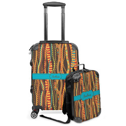 Tribal Ribbons Kids 2-Piece Luggage Set - Suitcase & Backpack (Personalized)