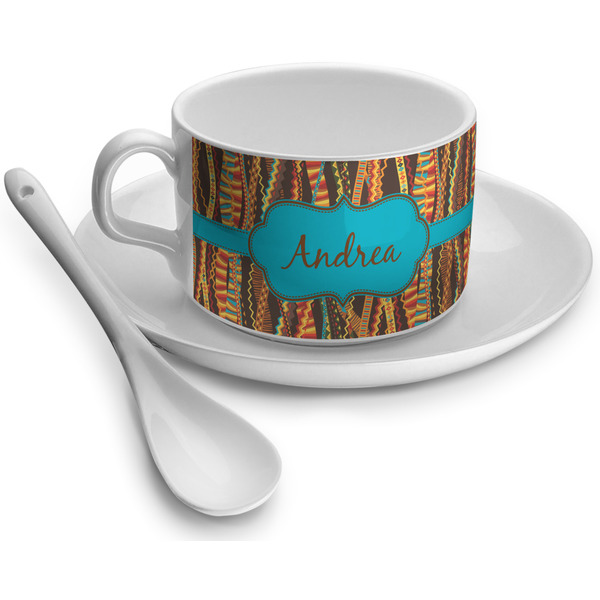 Custom Tribal Ribbons Tea Cup - Single (Personalized)