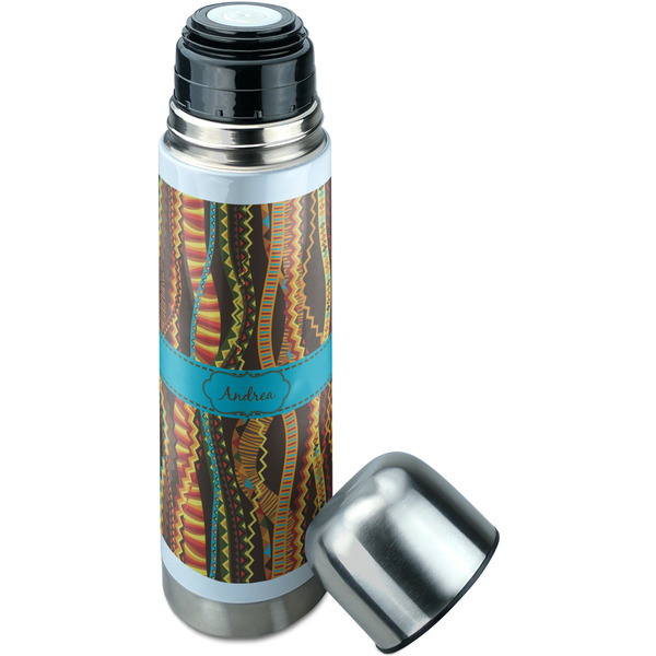 Tribal Ribbons Thermos - Lid Off