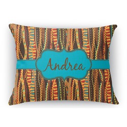Tribal Ribbons Rectangular Throw Pillow Case - 12"x18" (Personalized)