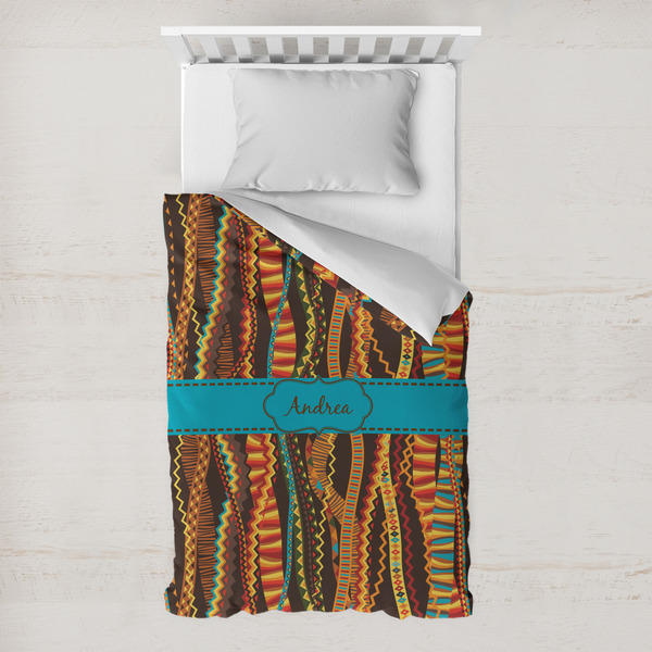 Custom Tribal Ribbons Toddler Duvet Cover w/ Name or Text