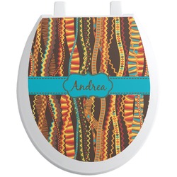 Tribal Ribbons Toilet Seat Decal (Personalized)