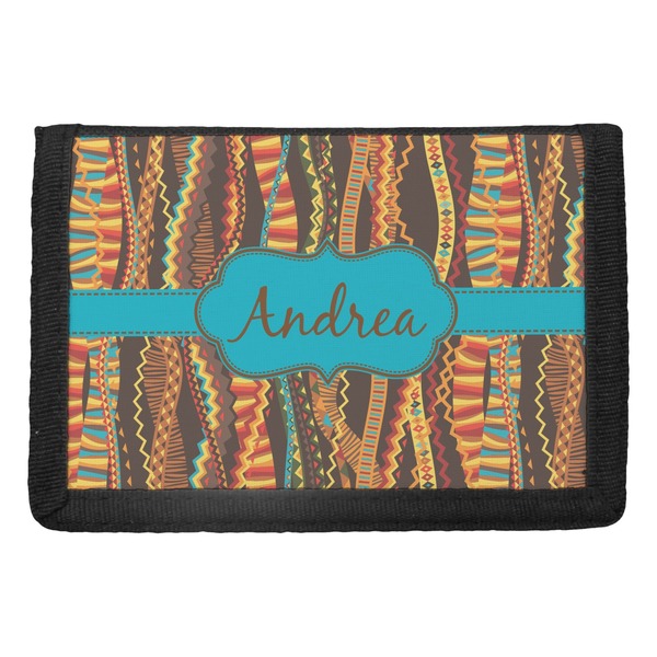 Custom Tribal Ribbons Trifold Wallet (Personalized)