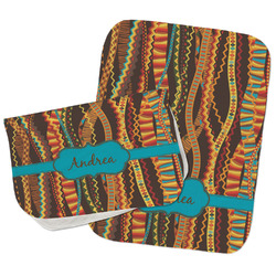 Tribal Ribbons Burp Cloths - Fleece - Set of 2 w/ Name or Text