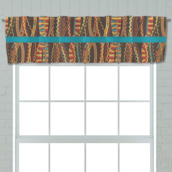 Tribal Ribbons Valance - Closeup on window