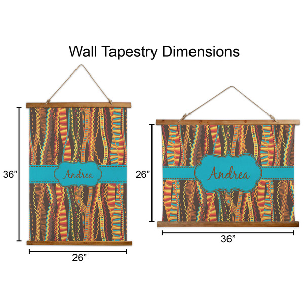 Tribal Ribbons Wall Hanging Tapestries - Parent/Sizing
