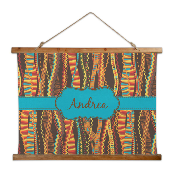 Custom Tribal Ribbons Wall Hanging Tapestry - Wide (Personalized)