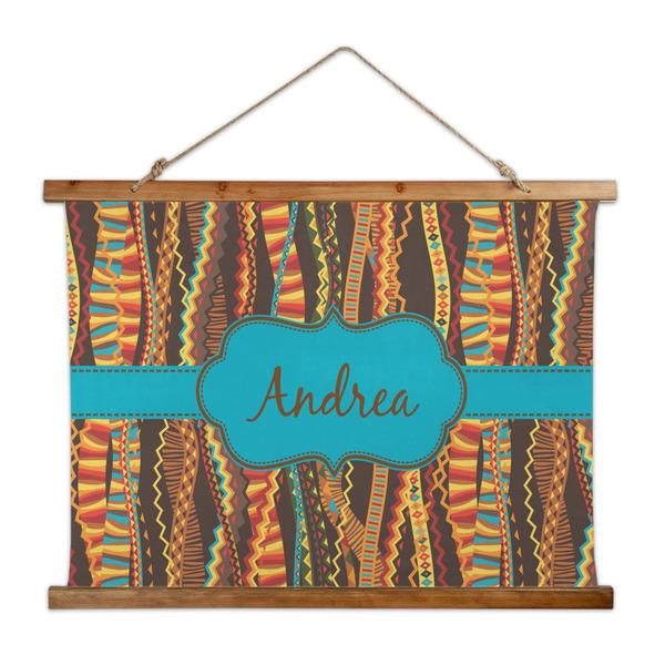 Custom Tribal Ribbons Wall Hanging Tapestry - Wide (Personalized)