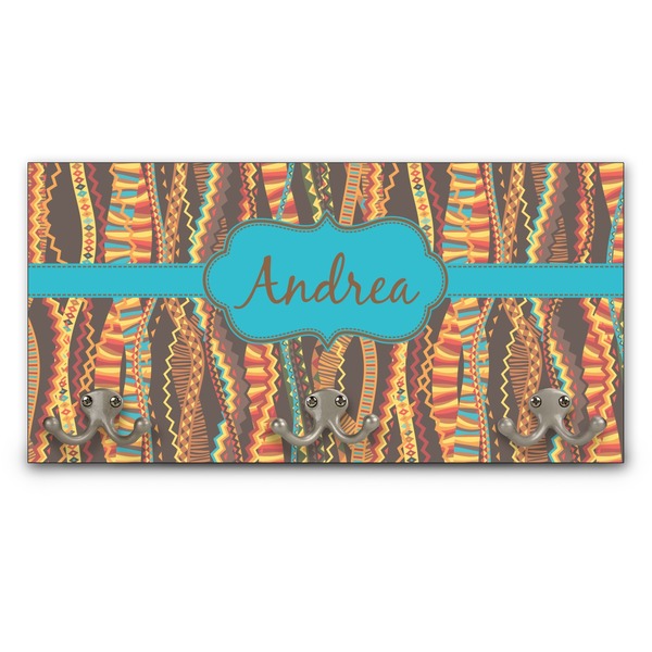 Custom Tribal Ribbons Wall Mounted Coat Rack (Personalized)