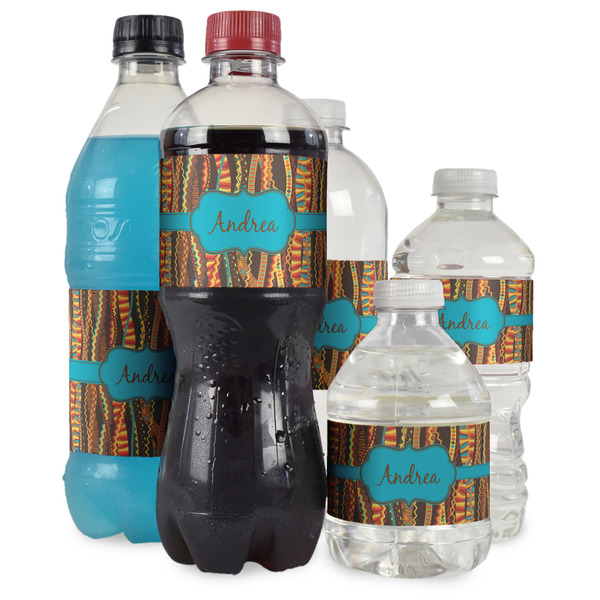 Tribal Ribbons Water Bottle Label - Multiple Bottle Sizes