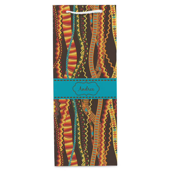 Tribal Ribbons Wine Gift Bag - Gloss - Front