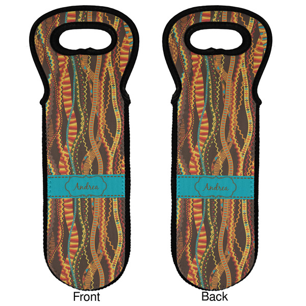 Tribal Ribbons Wine Tote Front & Back