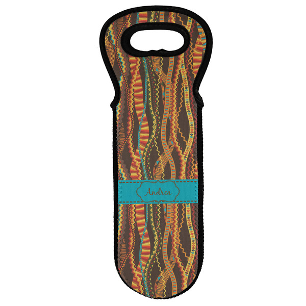 Custom Tribal Ribbons Wine Tote Bag (Personalized)