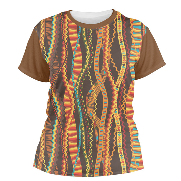 Custom Tribal Ribbons Women's Crew T-Shirt - Small