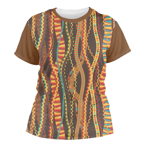 Custom Tribal Ribbons Women's Crew T-Shirt - X Large