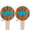Tribal Ribbons Wooden 4" Food Pick - Round - Double Sided - Front & Back
