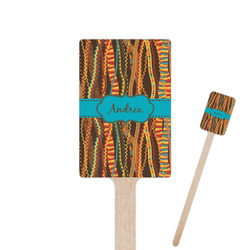 Tribal Ribbons 6.25" Rectangle Wooden Stir Sticks - Single Sided (Personalized)