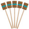 Tribal Ribbons Wooden 6.25" Stir Stick - Rectangular - Fan View