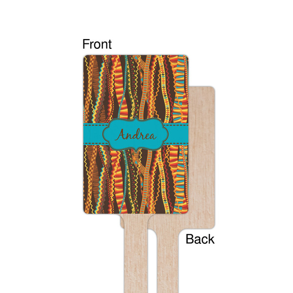 Tribal Ribbons Wooden 6.25" Stir Stick - Rectangular - Single - Front & Back