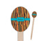Tribal Ribbons Wooden Food Pick - Oval - Closeup