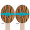 Tribal Ribbons Wooden Food Pick - Oval - Double Sided - Front & Back