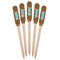 Tribal Ribbons Wooden Food Pick - Paddle - Fan View