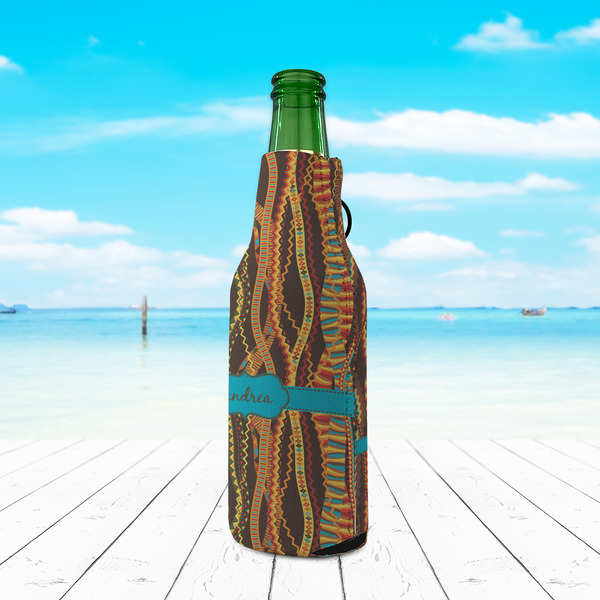 Tribal Ribbons Zipper Bottle Cooler - LIFESTYLE