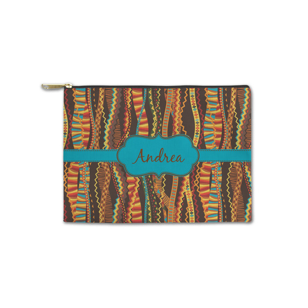 Custom Tribal Ribbons Zipper Pouch - Small - 8.5"x6" (Personalized)