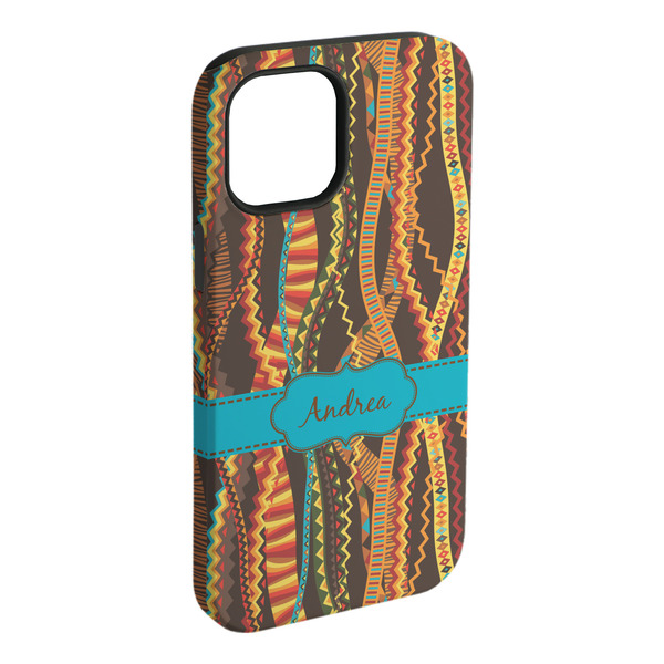 Custom Tribal Ribbons iPhone Case - Rubber Lined (Personalized)