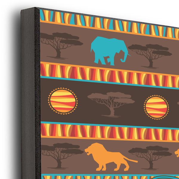 African Lions & Elephants 11x14 Wood Print - Closeup