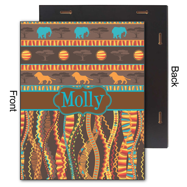 African Lions & Elephants 11x14 Wood Print - Front & Back View