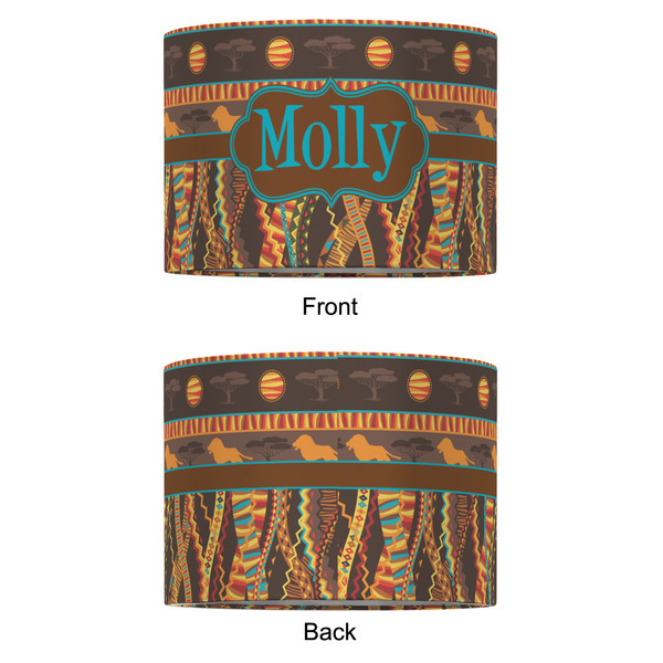 African Lions & Elephants 12" Drum Lampshade - APPROVAL (Fabric)