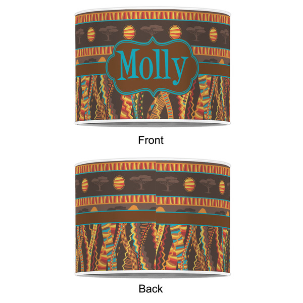 African Lions & Elephants 12" Drum Lampshade - APPROVAL (Poly Film)