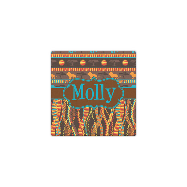 African Lions & Elephants 12x12 - Canvas Print - Front View