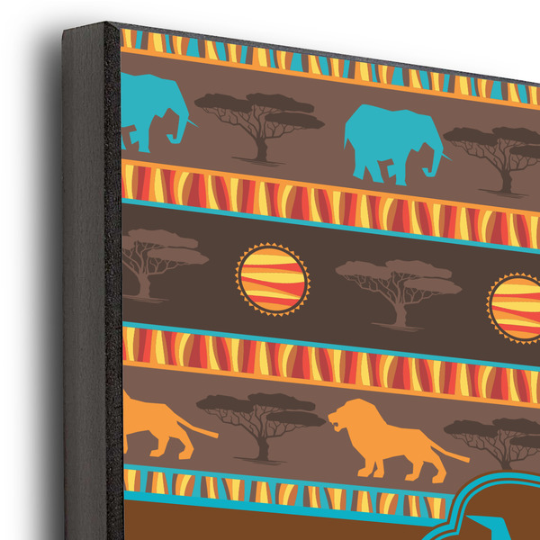 African Lions & Elephants 12x12 Wood Print - Closeup