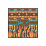 African Lions & Elephants Wood Print - 12x12 (Personalized)