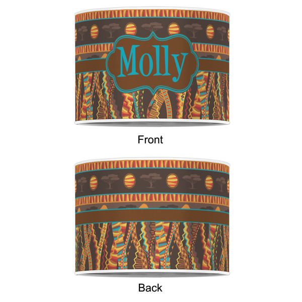 African Lions & Elephants 16" Drum Lampshade - APPROVAL (Poly Film)