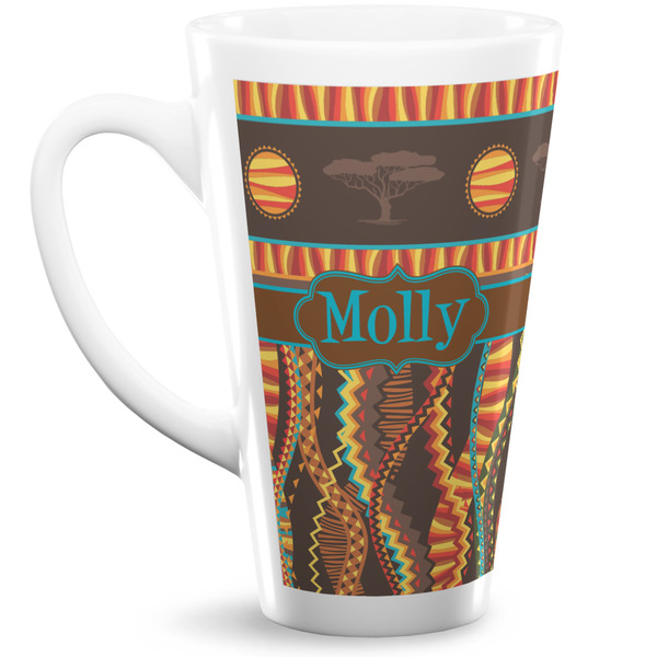 Custom African Lions & Elephants Latte Mug (Personalized)