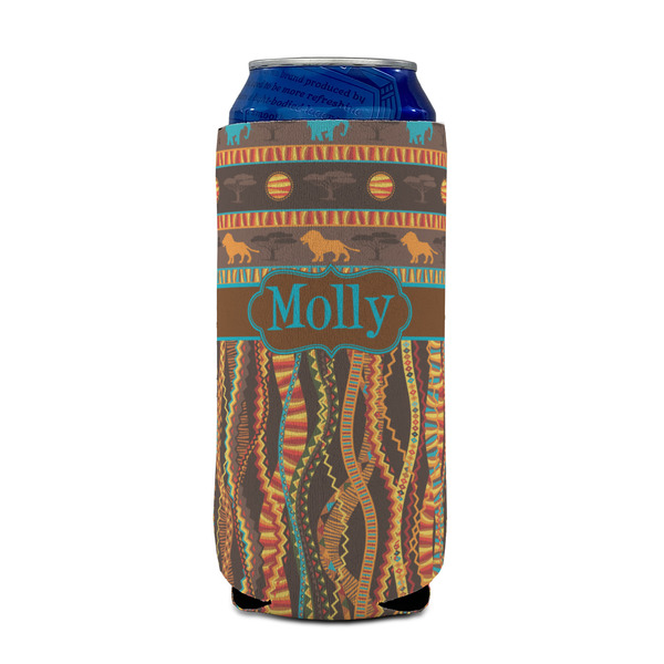 African Lions & Elephants 16oz Can Sleeve - FRONT (on can)