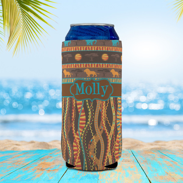 African Lions & Elephants 16oz Can Sleeve - LIFESTYLE