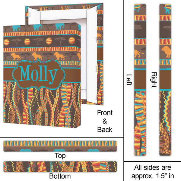 African Lions & Elephants 16x20 - Canvas Print - Approval