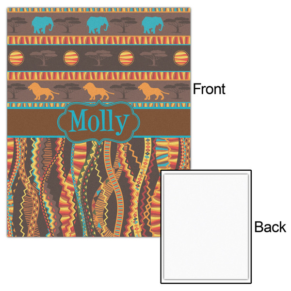 African Lions & Elephants 16x20 - Matte Poster - Front & Back