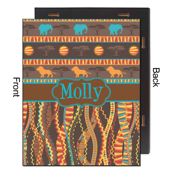 African Lions & Elephants 16x20 Wood Print - Front & Back View