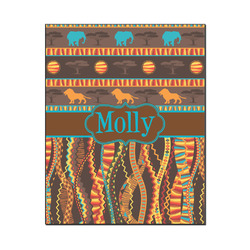 African Lions & Elephants Wood Print - 16x20 (Personalized)