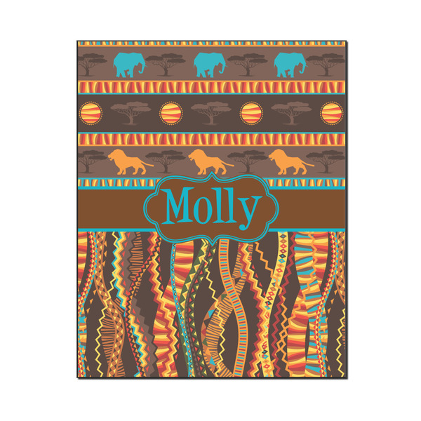 Custom African Lions & Elephants Wood Print - 16x20 (Personalized)