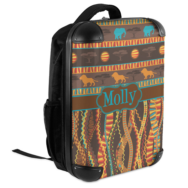 African Lions & Elephants 18" Hard Shell Backpacks - ANGLED VIEW